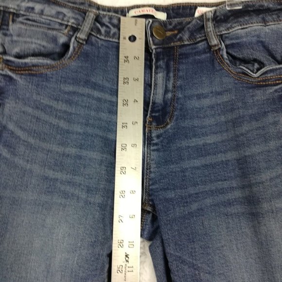 Camaieu Womens Jeans Straight Slim Leg Denim Blue Medium Wash Juniors 7 - Picture 4 of 15